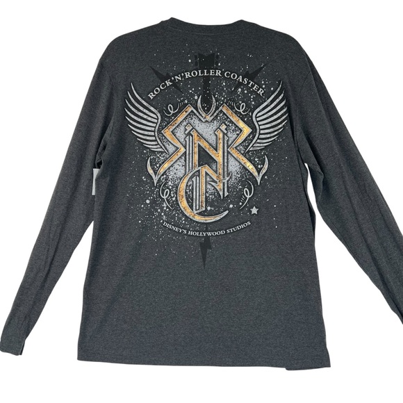 NWT Disney Parks Rock N' Roller Coaster Long Sleeve Shirt T-shirt | Adult L DS - Picture 1 of 9